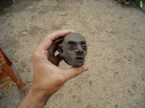 home made clay head